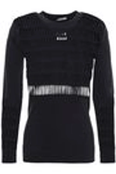 Shop Adidas By Stella Mccartney Laser-cut Stretch Top In Black