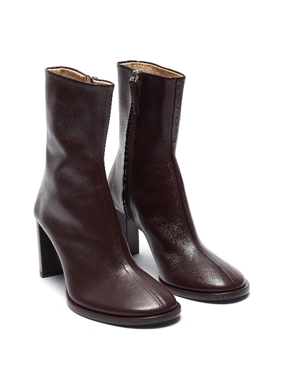 Shop The Row 'tea Time' Leather Ankle Boots In Brown