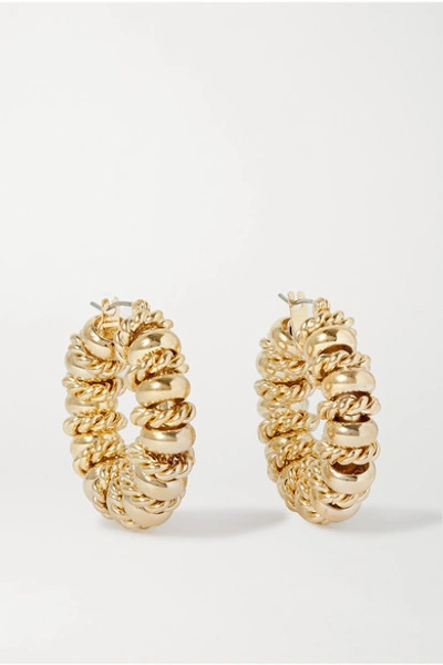 Shop Laura Lombardi + Net Sustain Serena Gold-plated Hoop Earrings