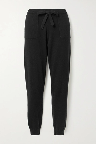Shop Allude Cashmere Track Pants In Black