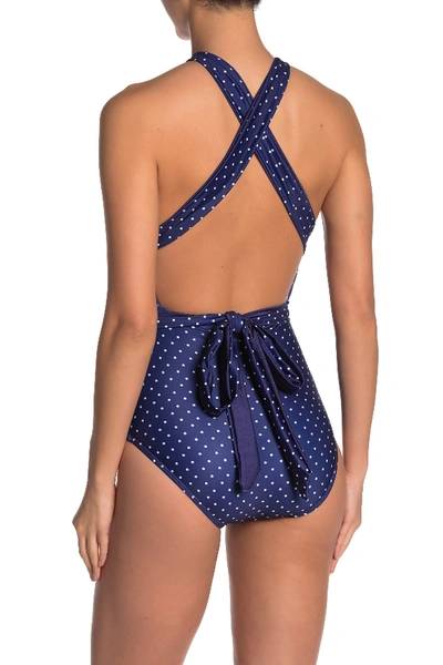 Shop Nicole Miller Convertible One-piece Swimsuit In Tea Party Dot