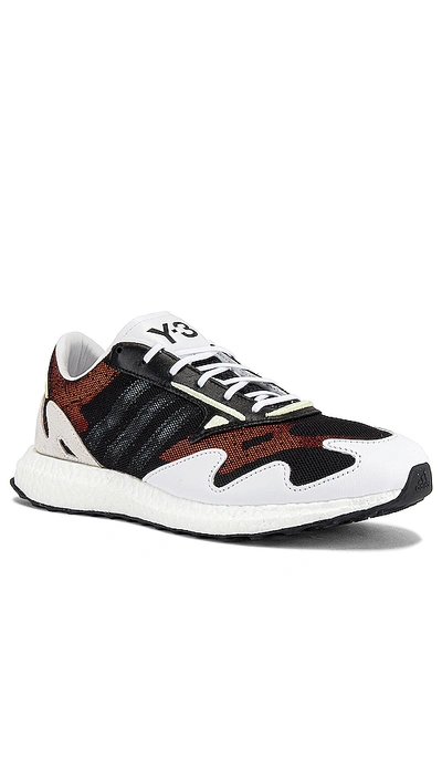 Shop Y-3 Rhisu Runner In Black & White & Yellow Tint