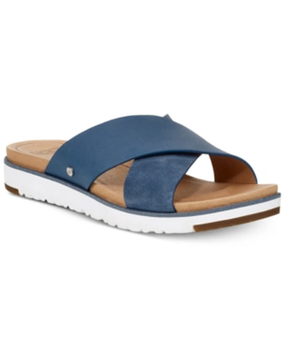 Shop Ugg Women's Kari Slide Flat Sandals In Desert Blue