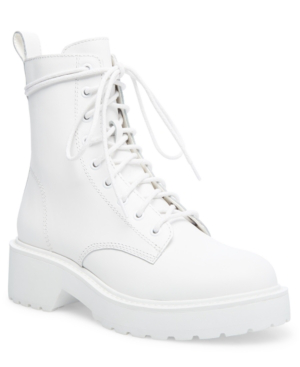 white lace up combat boots