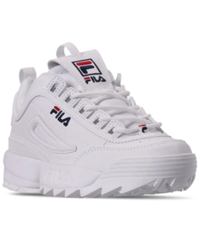 Fila Little Kids Disruptor Ii Casual Sneakers From Finish Line In  White/blue | ModeSens