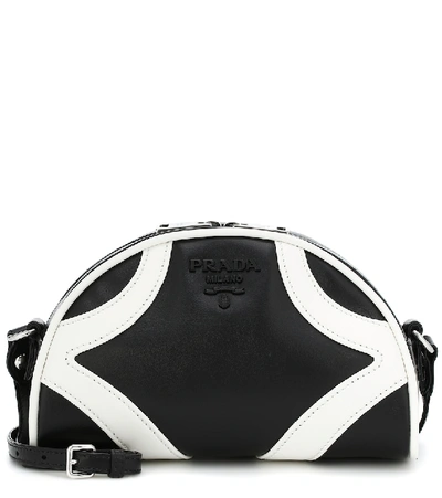 Shop Prada Bowling Leather Shoulder Bag In Black
