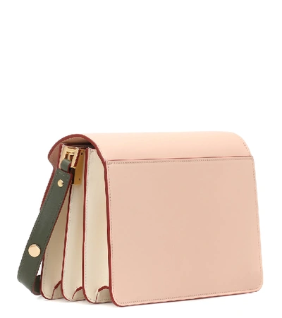 Shop Marni Trunk Medium Leather Shoulder Bag In Pink