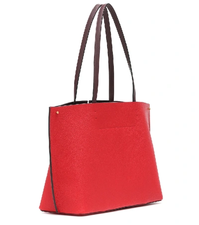 Shop Valentino Vlogo Small Leather Tote In Red