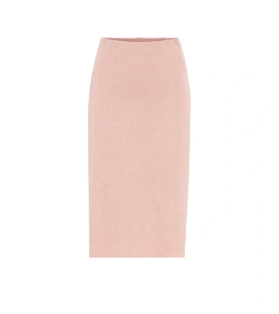 Shop Agnona Wool, Silk And Cashmere Midi Skirt In Pink