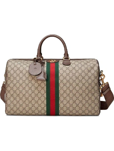 Shop Gucci Ophidia Gg Medium Carry-on Duffle In Neutrals
