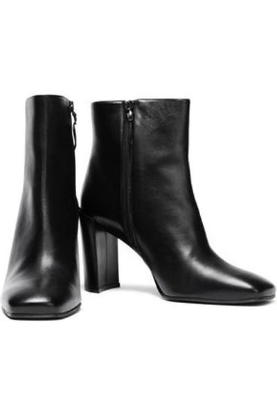 Shop Stuart Weitzman Leather Ankle Boots In Black