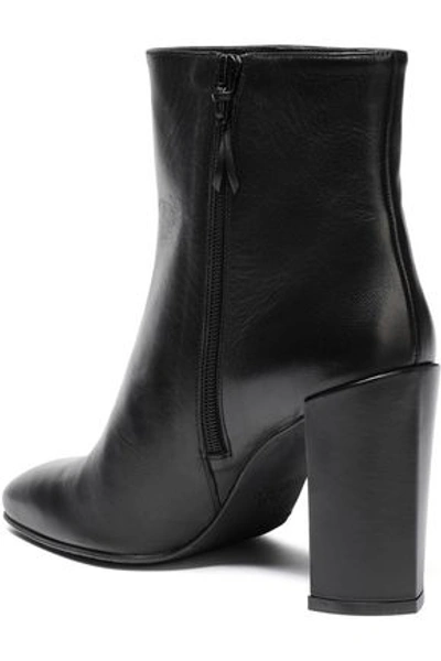 Shop Stuart Weitzman Leather Ankle Boots In Black