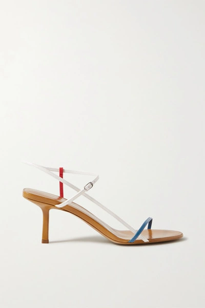 The Row Bare Color-block Leather Sandals In Tan
