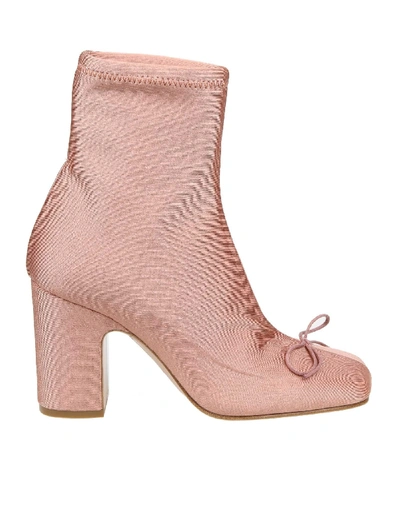 Shop Red Valentino Ankle Boot In Stretch Fabric Color Pink