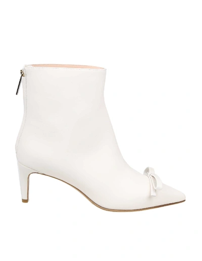 Shop Red Valentino Milk Color Leather Ankle Boot