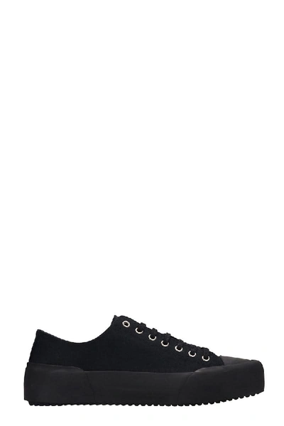 Shop Jil Sander Bassa Sneakers In Black Canvas