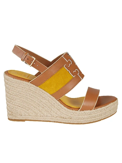 Shop Tory Burch Ines 105mm Wedge Espadrille In Tan Goldfinch