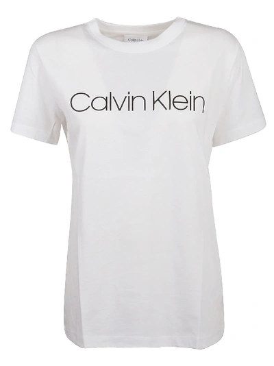 Shop Calvin Klein T-shirt Core Logo In Ybs Calvin White