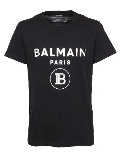 Shop Balmain Flock T-shirt In Pa Noir