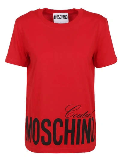 Shop Moschino T-shirt In Fantasy Red