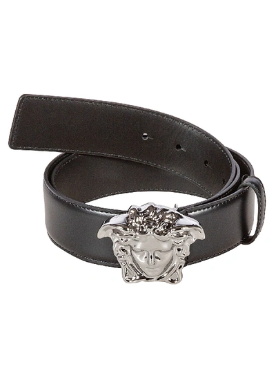 Shop Versace Belt In Black/silver