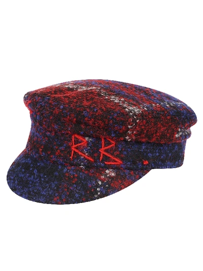 Shop Ruslan Baginskiy Hat Checked Baker Boy In Multicolor Red