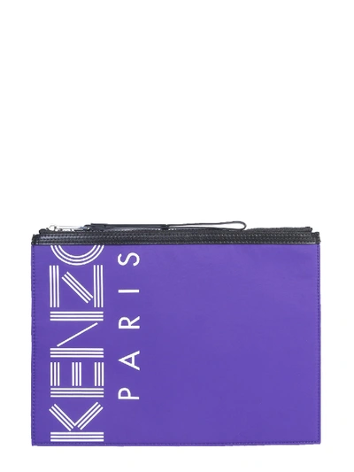 Shop Kenzo Pouch With Logo In Purple