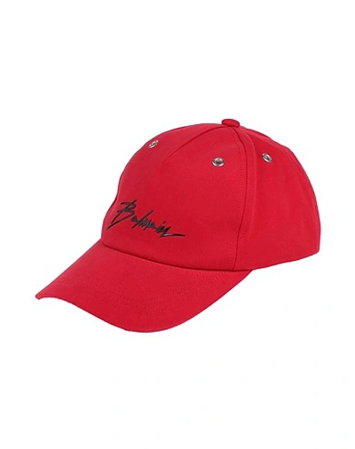 Shop Balmain Hats In Red