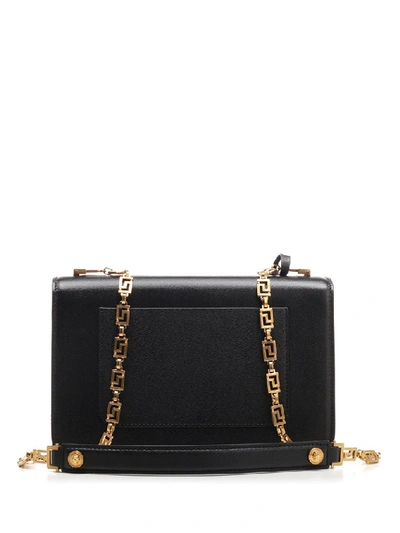 Shop Versace Medusa Chain Shoulder Bag In Black