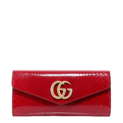 Shop Gucci Gg Marmont Clutch Bag In Red