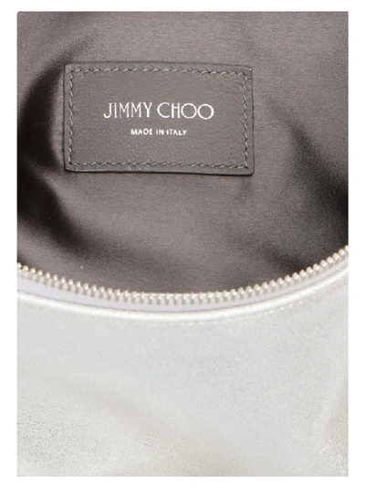 Shop Jimmy Choo Callie Metallic Clutch Bag In Silver
