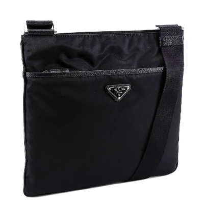 Shop Prada Bandoliera Messenger Bag In Black