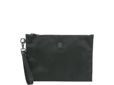 Shop Versace Medusa Clutch Bag In Black