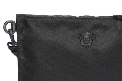 Shop Versace Medusa Detail Clutch Bag In Black