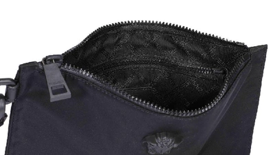 Shop Versace Medusa Detail Clutch Bag In Black