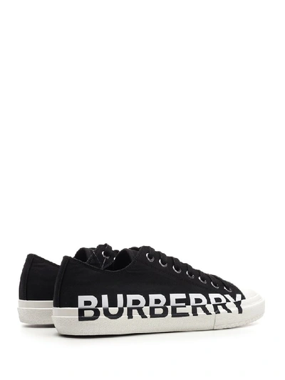 Shop Burberry Contrast Logo Printed Sneakers In Black