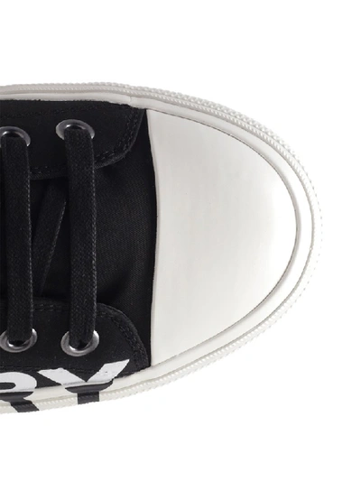 Shop Burberry Contrast Logo Printed Sneakers In Black