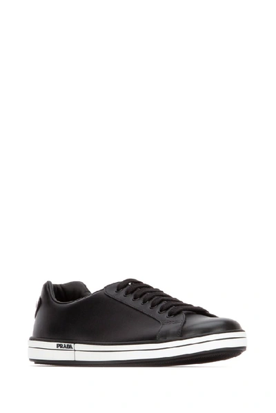 Shop Prada Logo Plaque Sneakers In Black