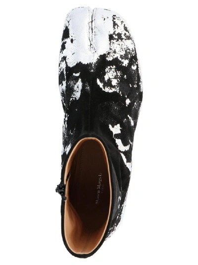 Shop Maison Margiela Tabi Paint Splatter Effect Boots In Black