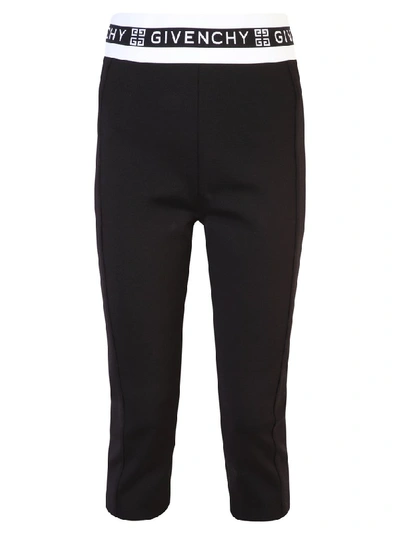 Shop Givenchy Logo Band Cropped Leggings In Black