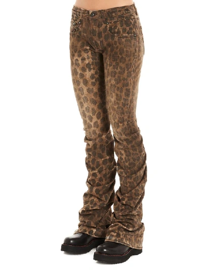 Shop R13 Draped Leopard Print Jeans In Multi