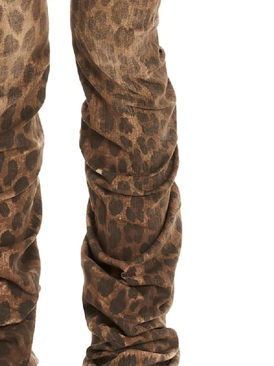 Shop R13 Draped Leopard Print Jeans In Multi