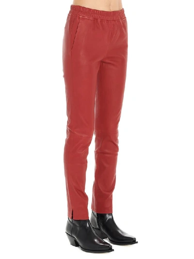 Shop Arma High Waisted Skinny Trousers In Red