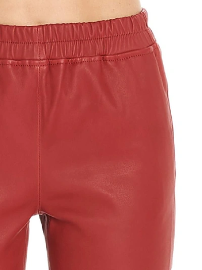 Shop Arma High Waisted Skinny Trousers In Red