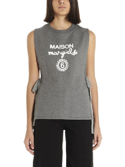 Shop Mm6 Maison Margiela Layered Logo Sweatshirt In Grey