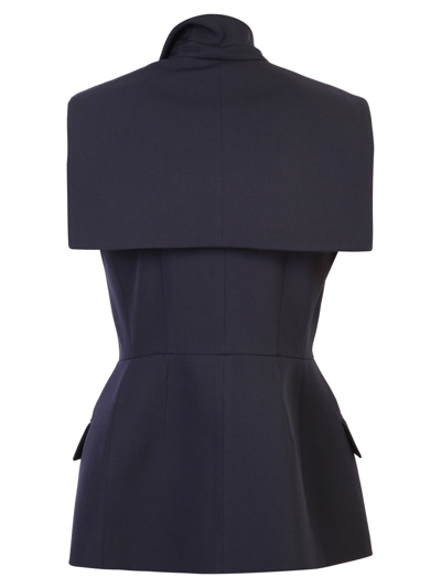 Shop Givenchy Charm Buttoned Sleeveless Gilet In Navy