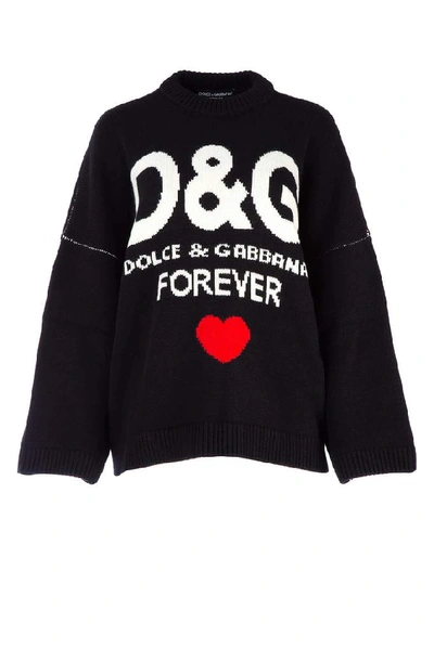 Shop Dolce & Gabbana Forever Cashmere Knitted Jumper In Black