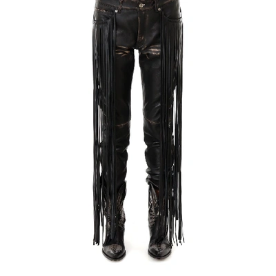 Shop Golden Goose Deluxe Brand Fringed Trim Jeans In Black