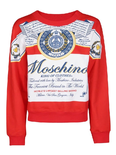 Shop Moschino Boxy Printed Sweater In Multi