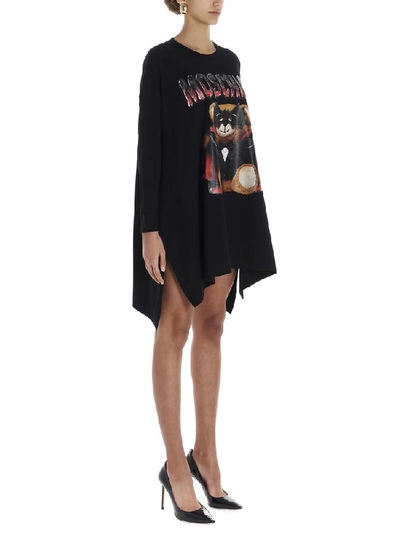 Shop Moschino Bat Teddy Dress In Black